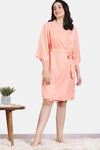 Zivame Checkered Sheen Woven Robe - Pink Sand — thumbnail 2